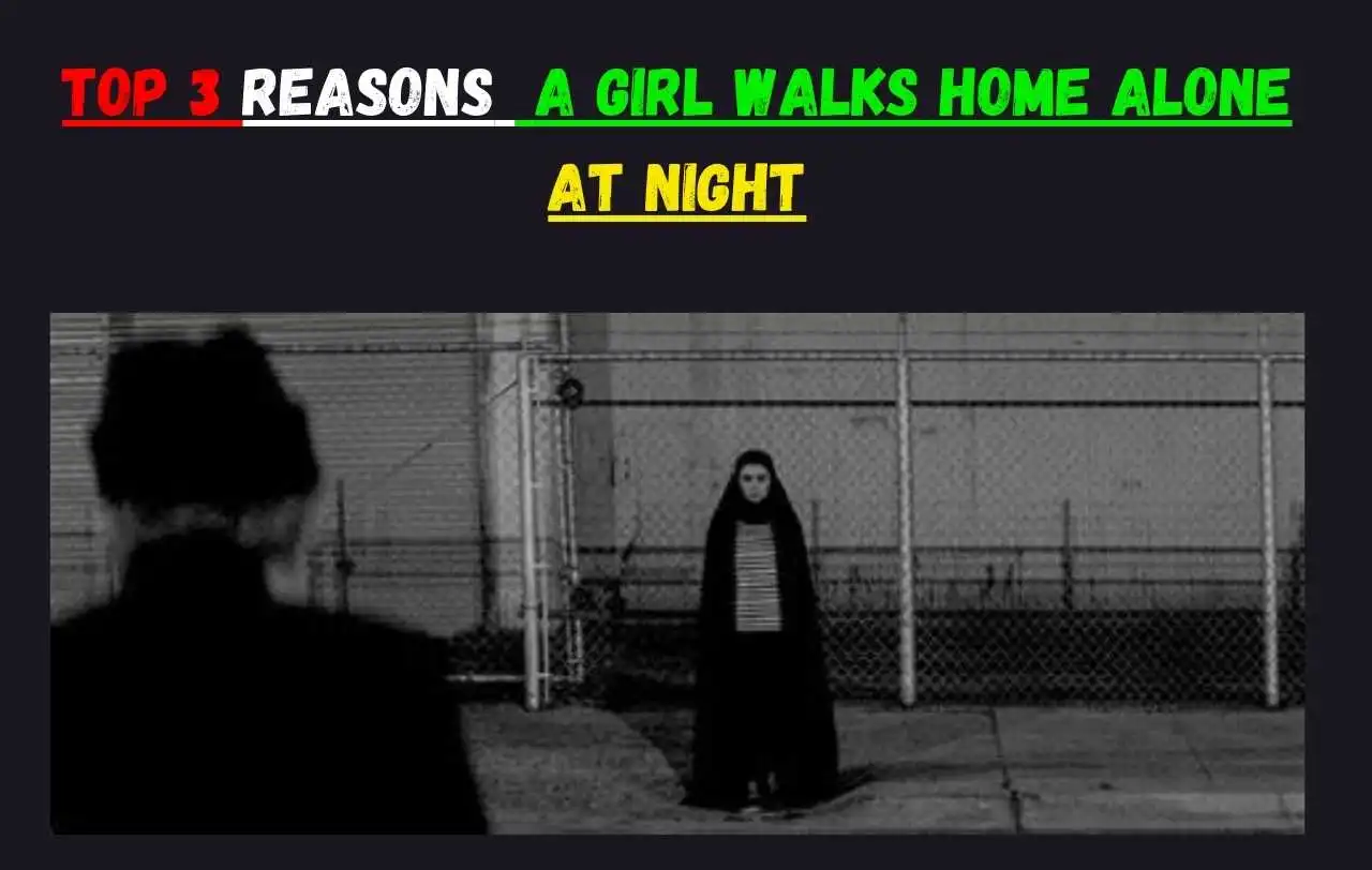 A girl walks home alone at Night